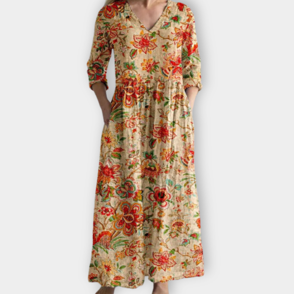 Edelinde | Vestito Maxy Boho in morbido tessuto premium