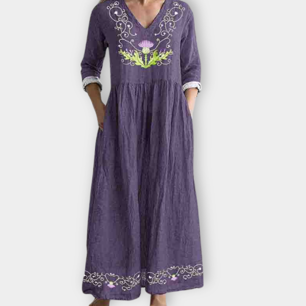 Hildemara | Abito Maxy Boho in morbido tessuto premium