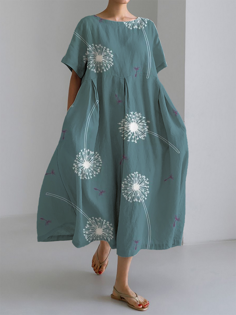 Zwoele AURORA Maxi-Abito con Meravigliosa Stampa di Dente di Leone
