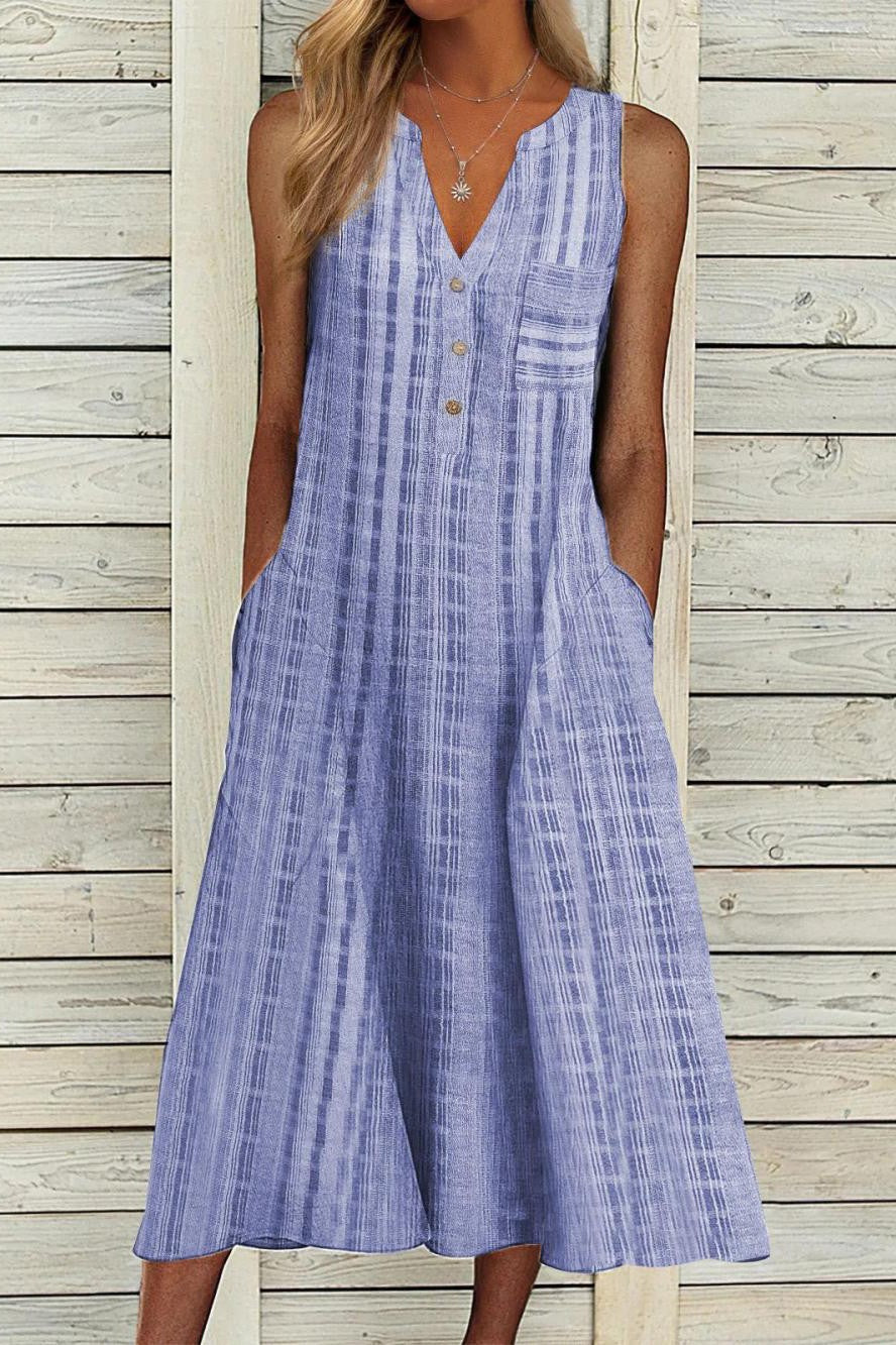 BEATRICE | ABITO MIDI A QUADRI CON COPERTURA DELLA PANCIA FLATTERING
