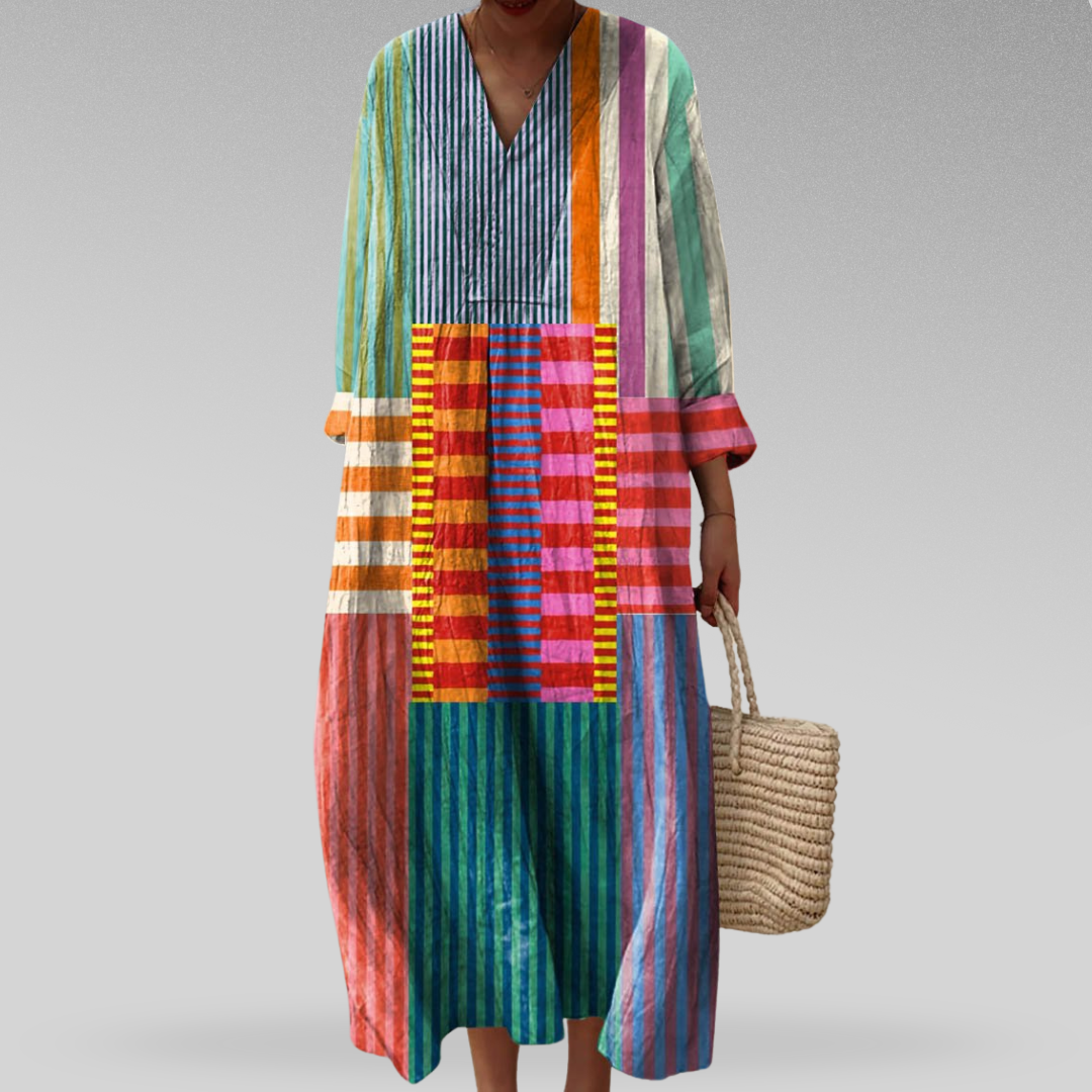 Naomi™ | Abito Maxy a Blocco di Colore