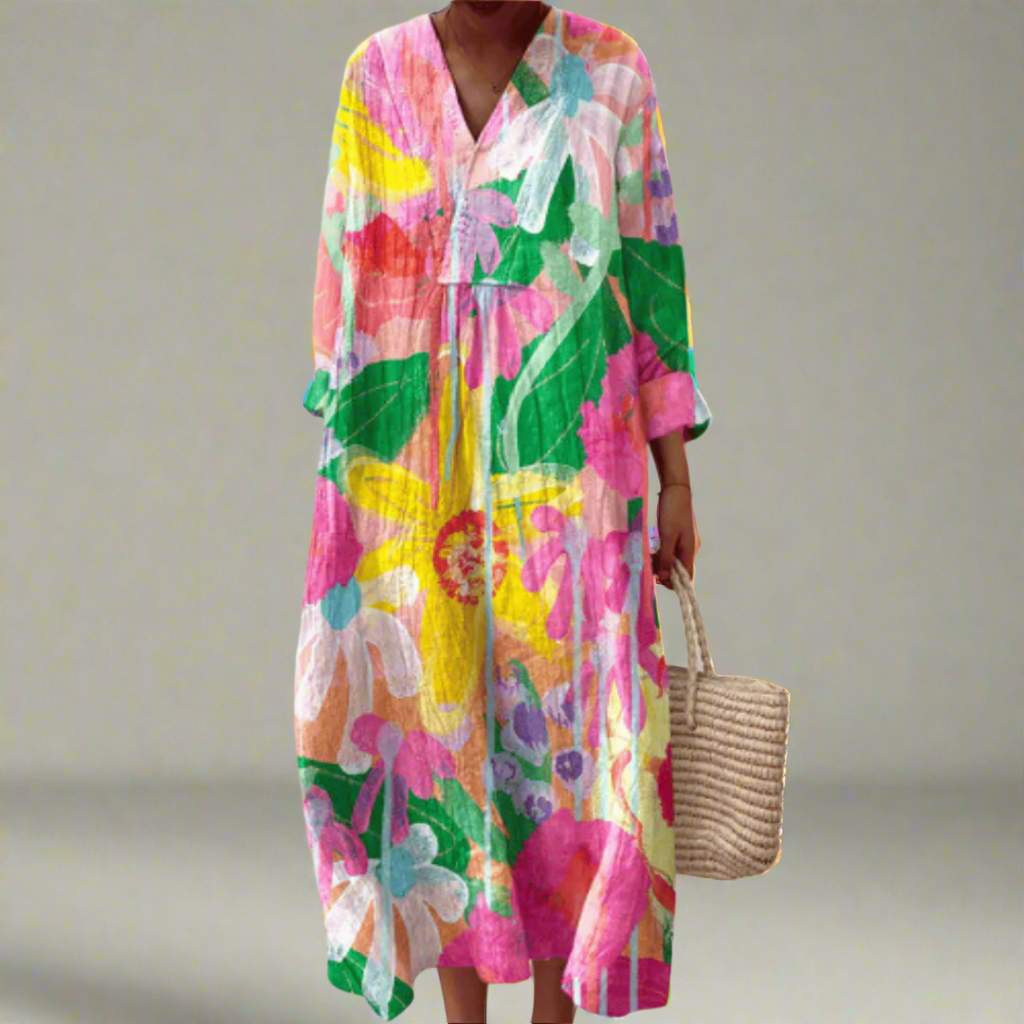 Tilly™ | Abito lungo leggero con fiori acquerello