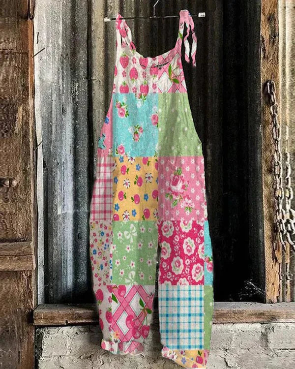 SCARLETT – Tuta Boho con stampa floreale retro