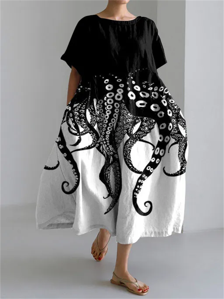 TESSA™ - Abito corto alla moda con stampa unica di tentacoli