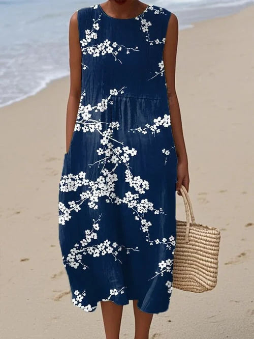 Tess™ – Elegante Vestito Midi con Motivo Floreale