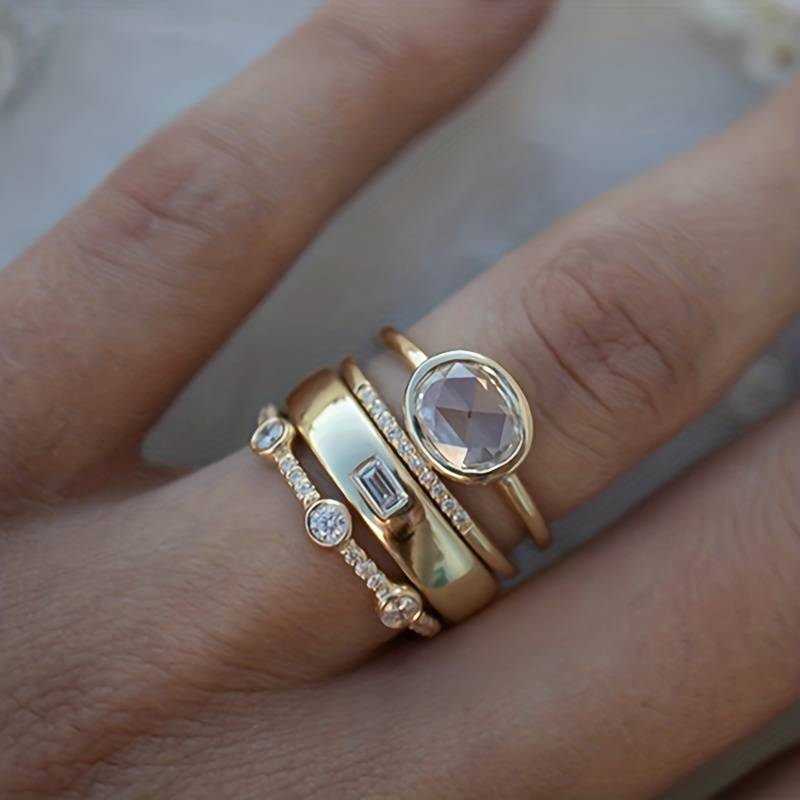 Lily - Set di Anelli in Oro e Zirconia