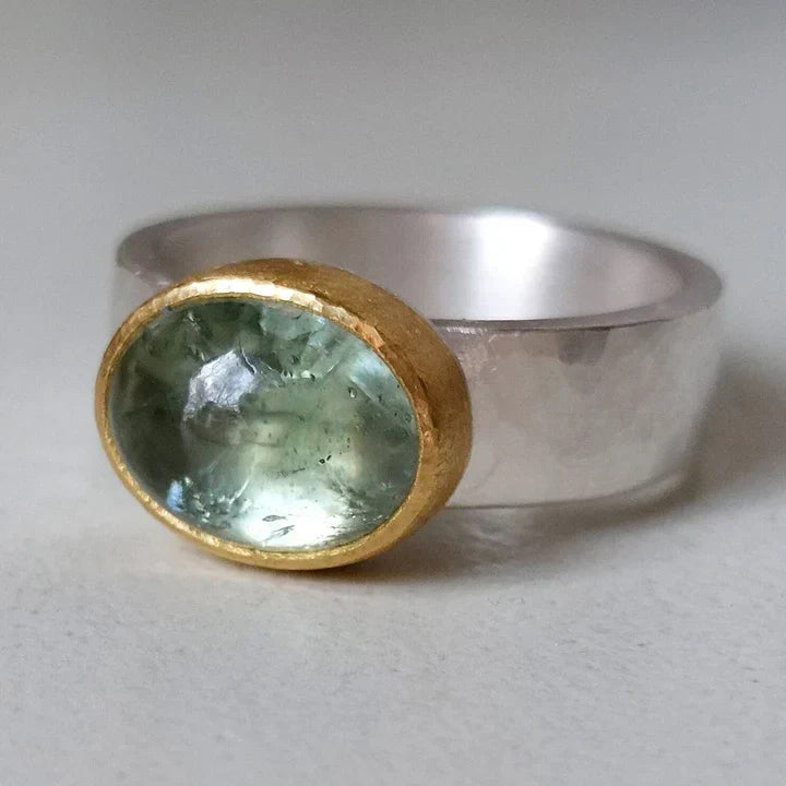 Anello Vintage Verde Fatto a Mano