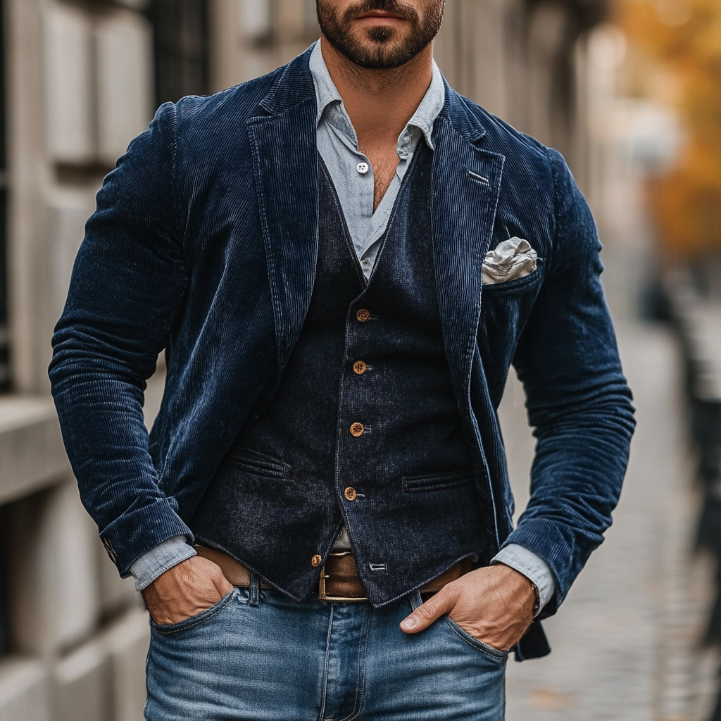 PATRIZIO™ | BLAZER CLASSICO CON GILET IN TESSUTO PREMIUM