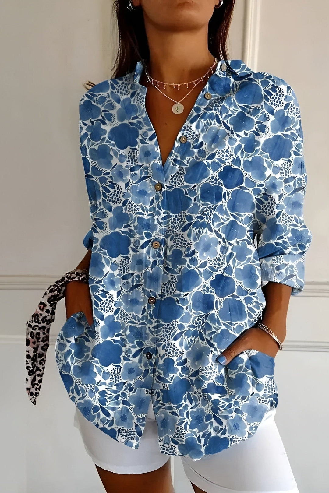 Indigo Bloom – Blusa Floreale