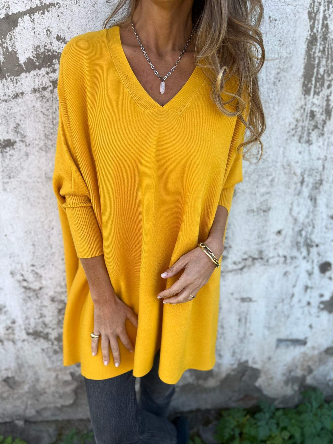Céline | Maglione Oversize con Collo a V Morbido