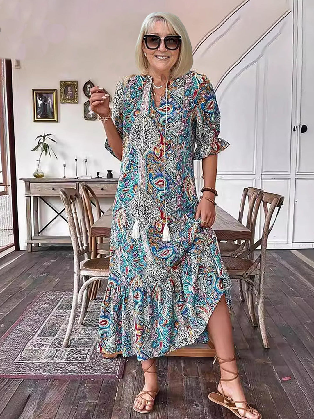 Ailsa – Abito Midi Boho Stampato