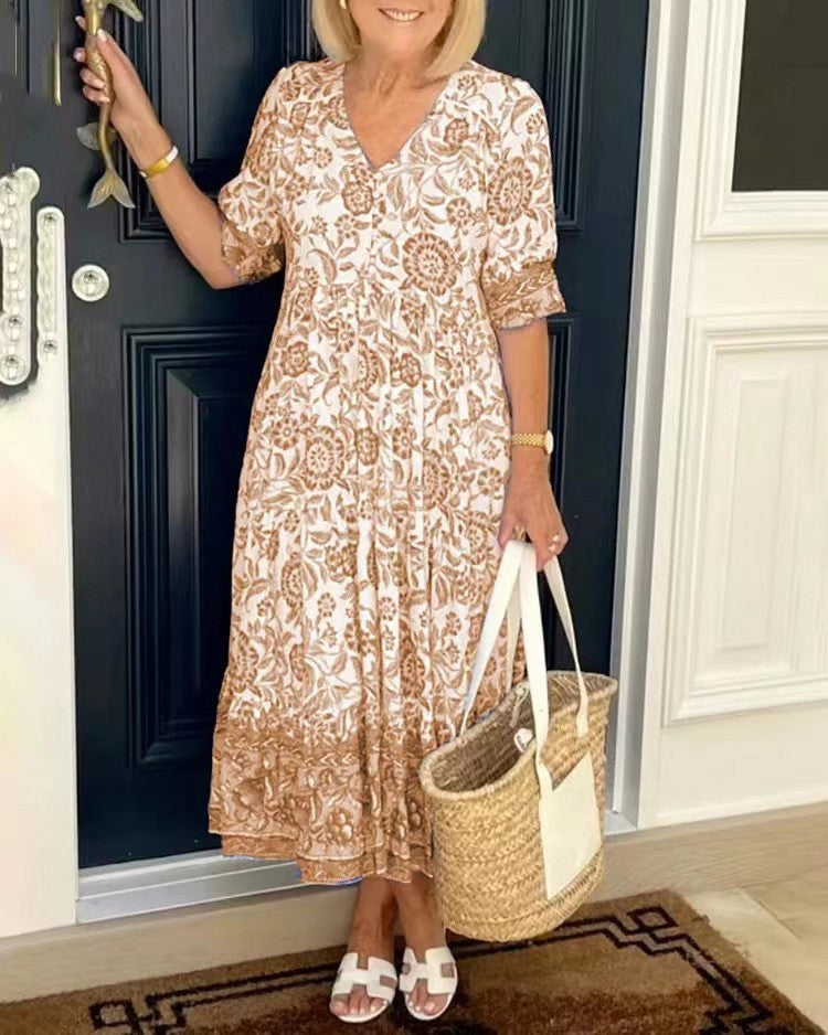 Aminta – Abito Midi Boho Stampato