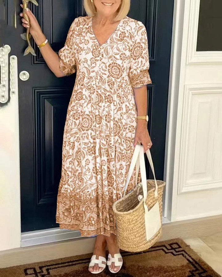 Aminta – Abito Midi Boho Stampato