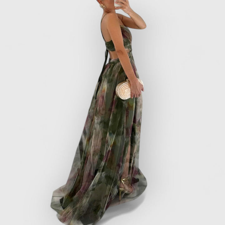 Vilma | Maxi abito con stampa floreale