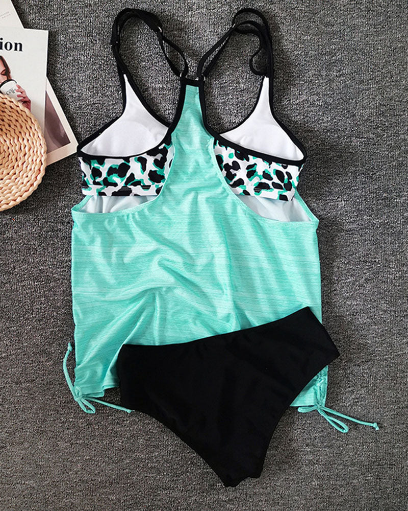 Augustus - Tankini semplice con stampa leopardata