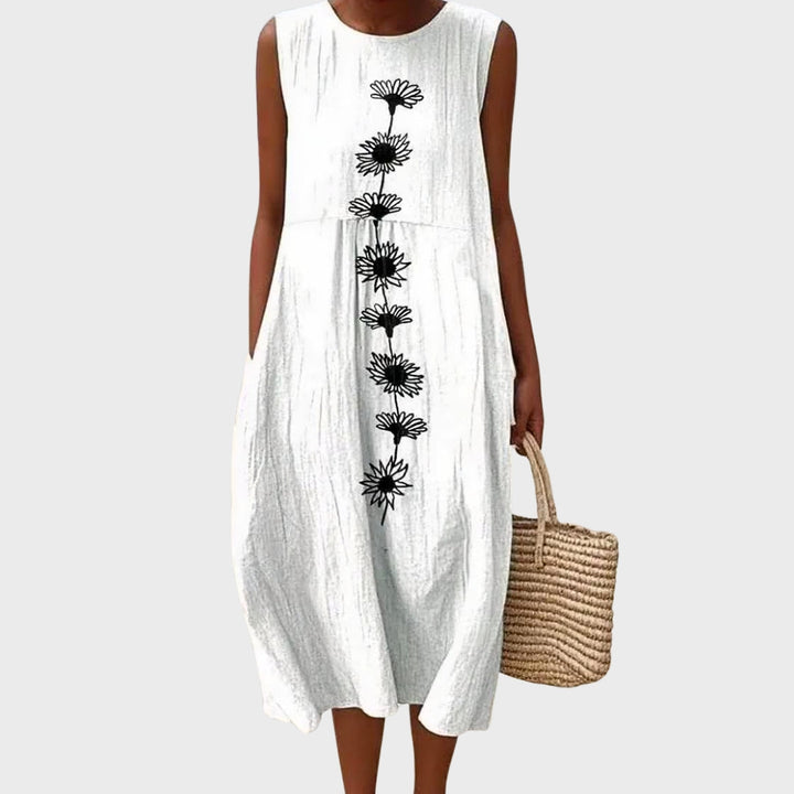 Chloe | Abito in Cotone con Fiori Selvatici
