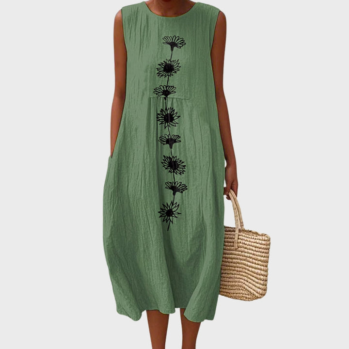 Chloe | Abito in Cotone con Fiori Selvatici