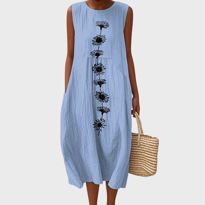 Chloe | Abito in Cotone con Fiori Selvatici