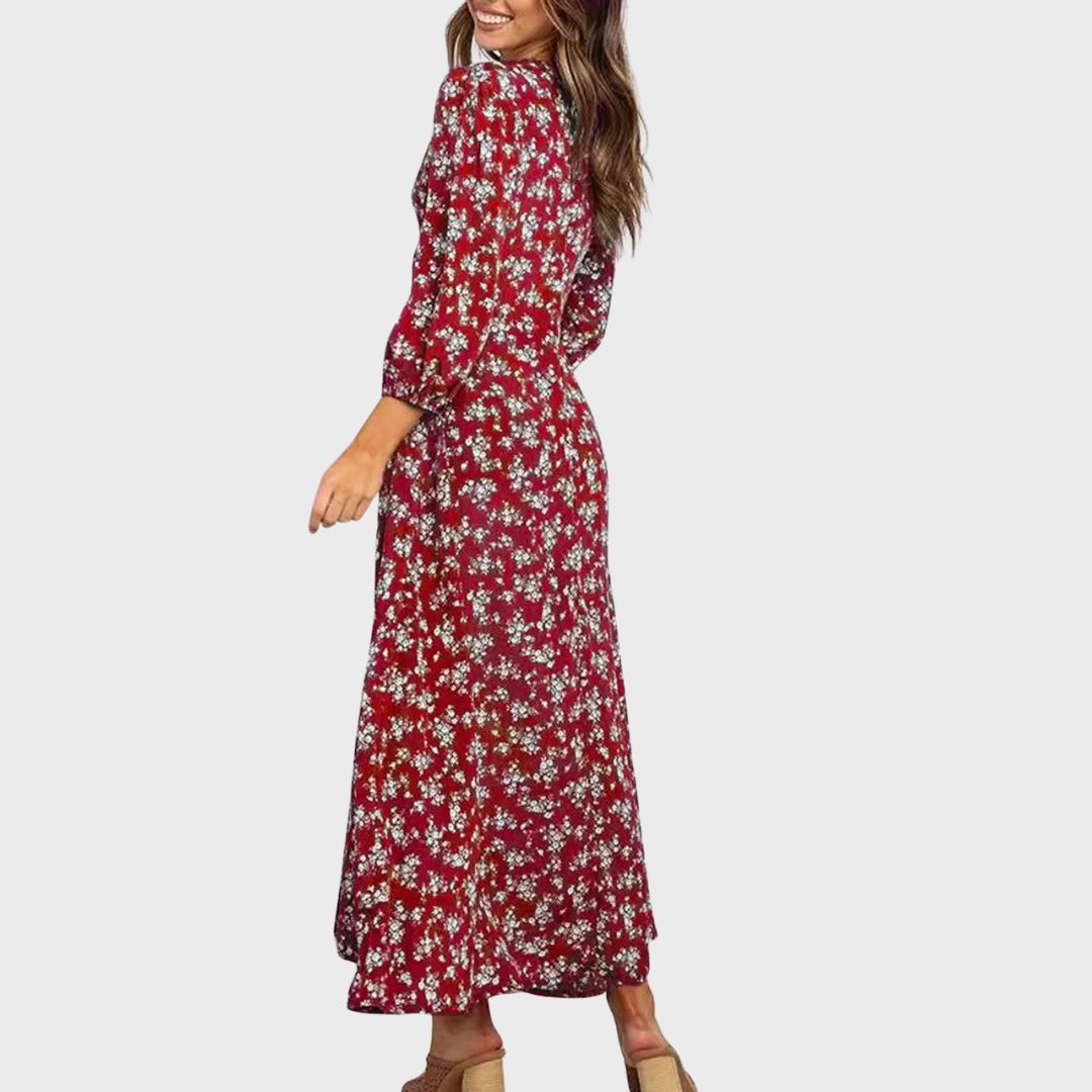 Melina | Abito lungo a stampa floreale bohemien