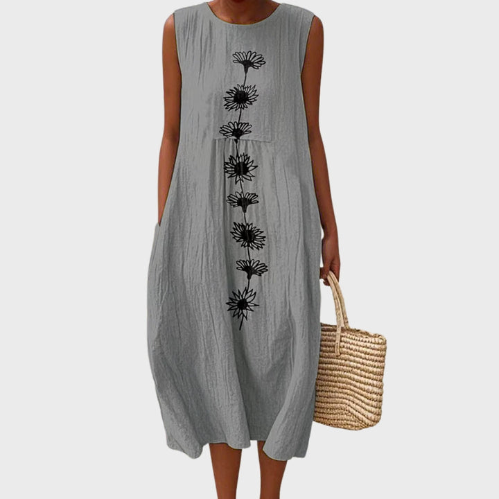 Chloe | Abito in Cotone con Fiori Selvatici