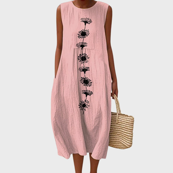 Chloe | Abito in Cotone con Fiori Selvatici