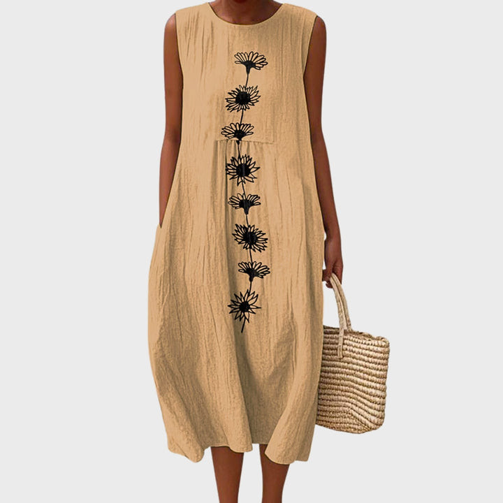Chloe | Abito in Cotone con Fiori Selvatici