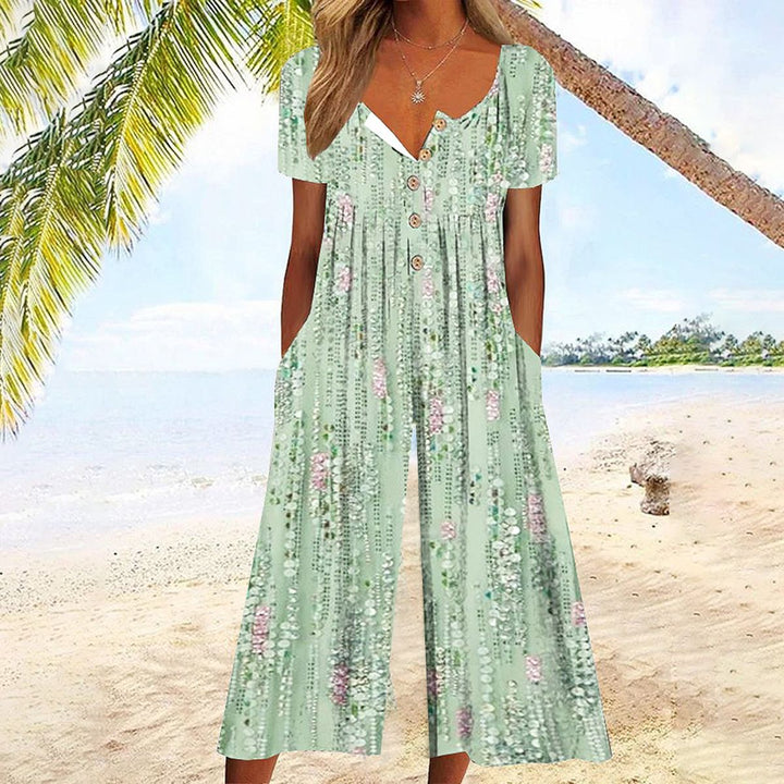 Jumpsuit Verde Fresco con Tasche Laterali