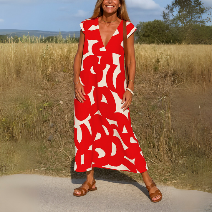 SYLVINA | ABITO FLUIDO CON SCOLLO A V