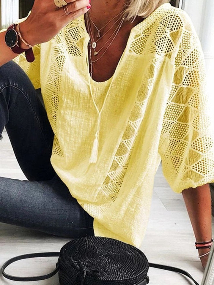 Averie – Blusa con Frange Ricamata