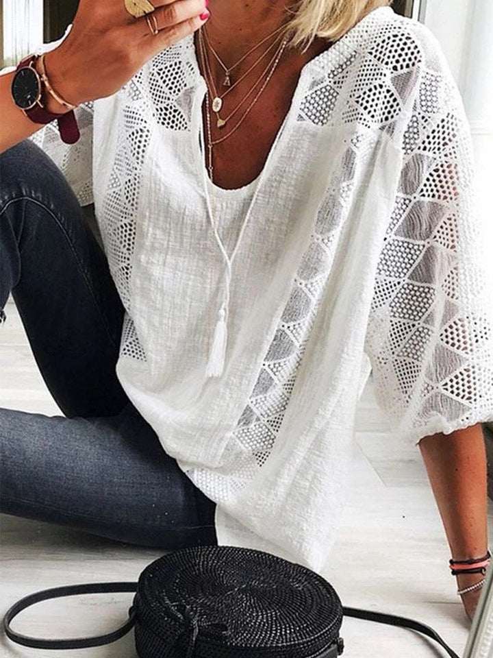 Averie – Blusa con Frange Ricamata