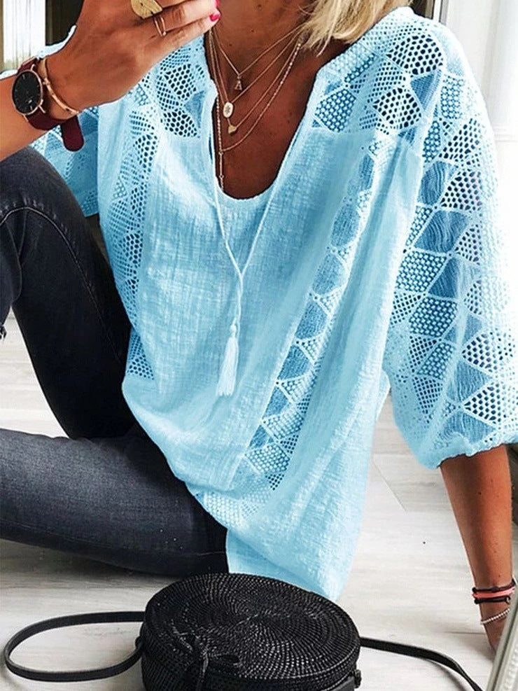 Averie – Blusa con Frange Ricamata