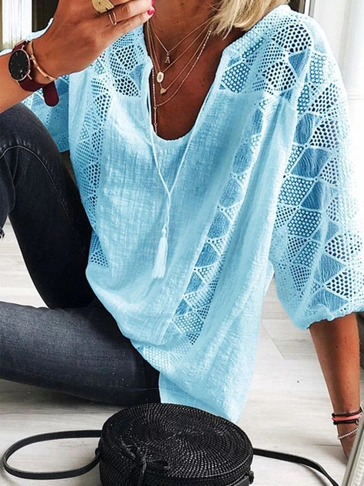 Averie – Blusa con Frange Ricamata