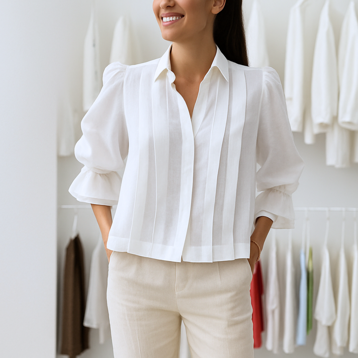Nora™ | Elegante camicia plissettata