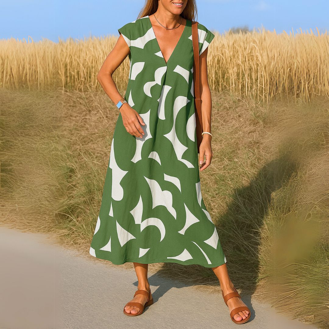 SYLVINA | ABITO FLUIDO CON SCOLLO A V
