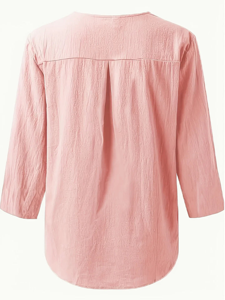 Mykaela – Blusa Casual in Cotone e Lino