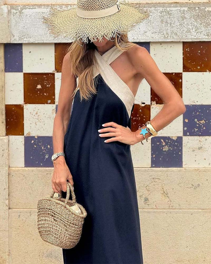SIENNA™ | Abito Elegante con Scollo Profondo sulla Schiena e Colletto Avvolgente