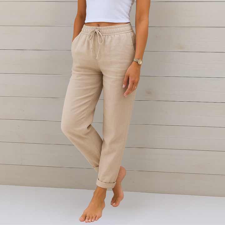Emily | Pantaloni Stretch in Lino Traspirante Premium