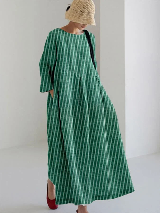 OLIVIA - VESTITO VINTAGE GESTRIPTES LOCKERES