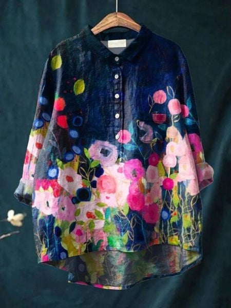 SERAPHINA I RETRO-BLOUSE FIORITE