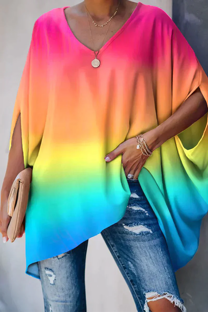 blusa tagliata larga per primavera/estate