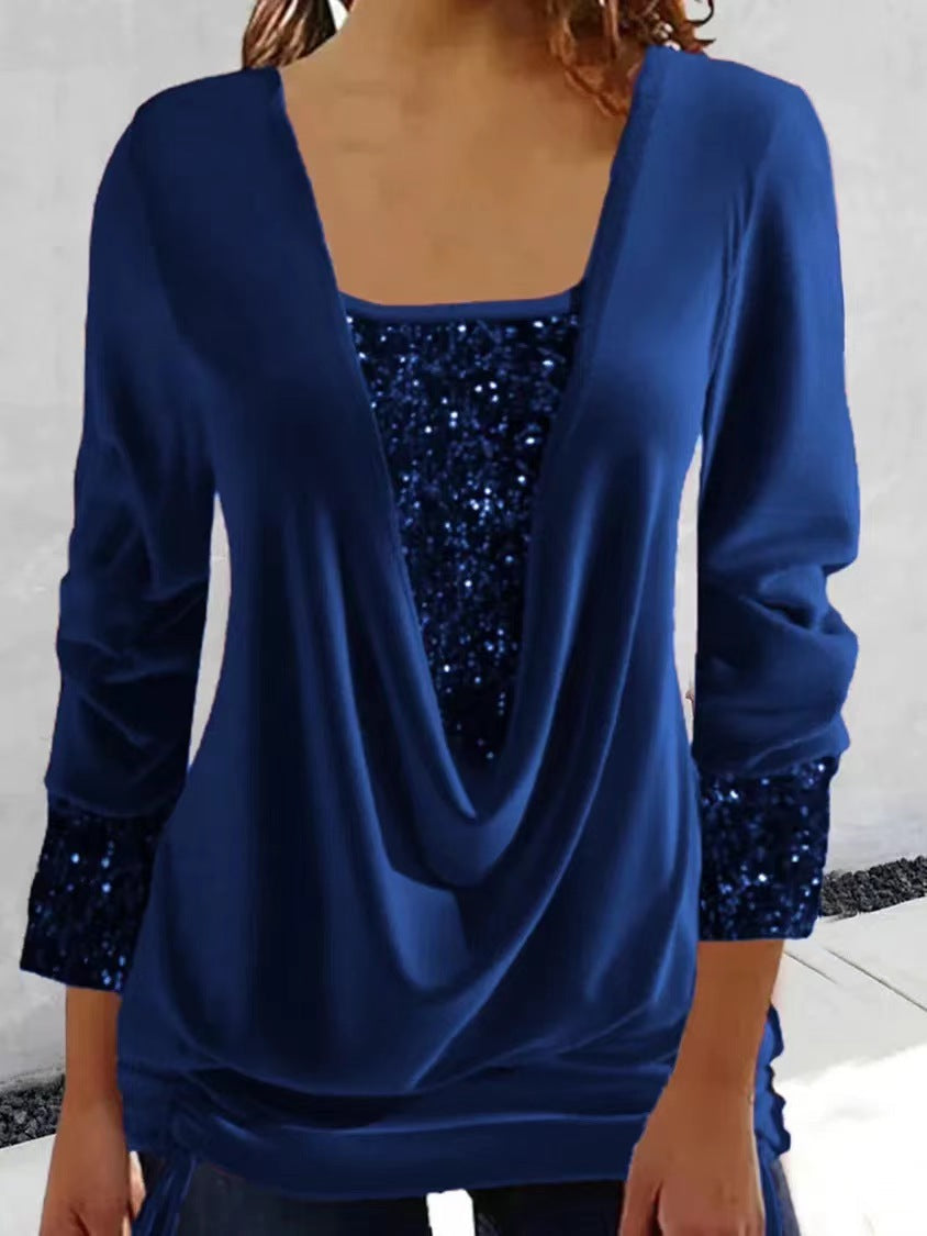 DELFINA LA BLUSA ELEGANTE CON PAILLETTES