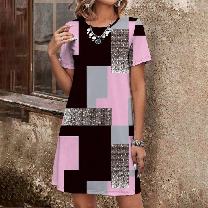 Abito Casual Con Blocco Di Colore