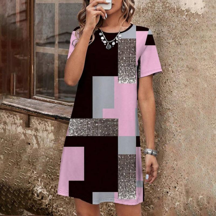 Abito Casual Con Blocco Di Colore