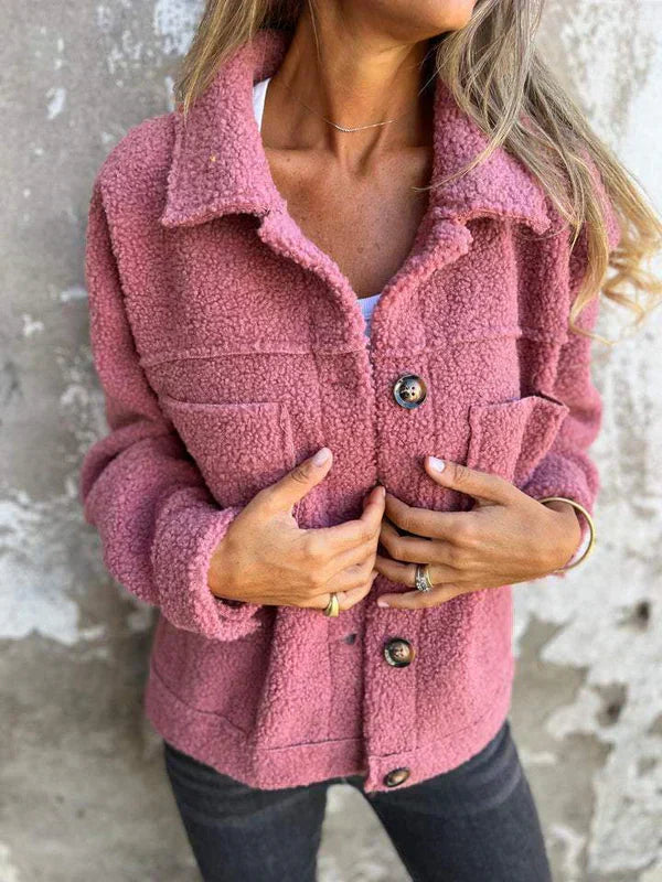 Zoe™ - Giacca Corto in Lana Elegante con Collo Avvolgente