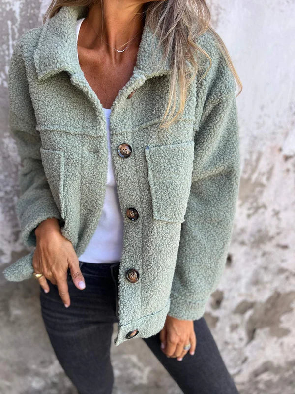 Zoe™ - Giacca Corto in Lana Elegante con Collo Avvolgente