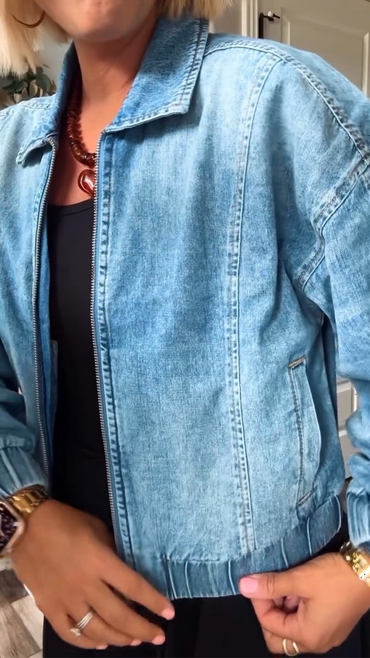 Valentina | Giacca in Denim Tidløs con Zip