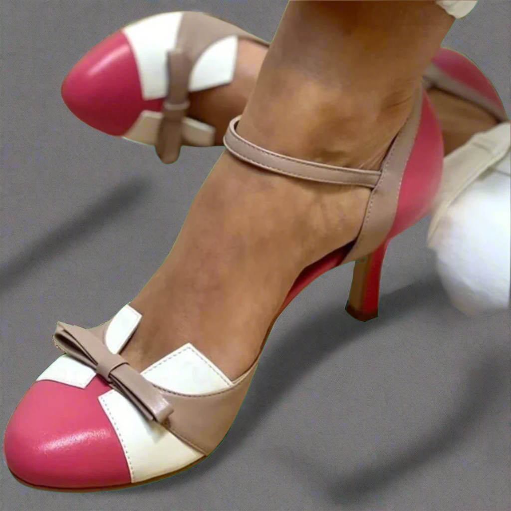 LUCINDA | Décolleté color block elegante con bel bibelot in raso
