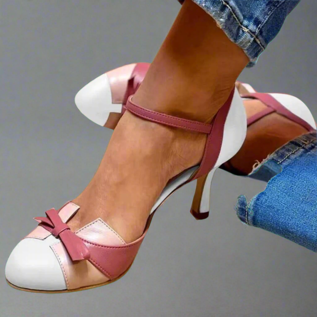 LUCINDA | Décolleté color block elegante con bel bibelot in raso