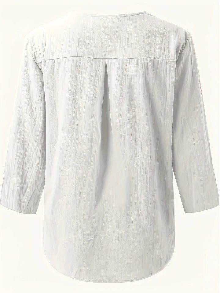 Mykaela – Blusa Casual in Cotone e Lino