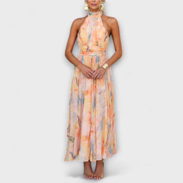 Juliana | Abito Maxi Aquarell con Collo Halter